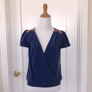 New Maje Silk Larson Nuit Blouse